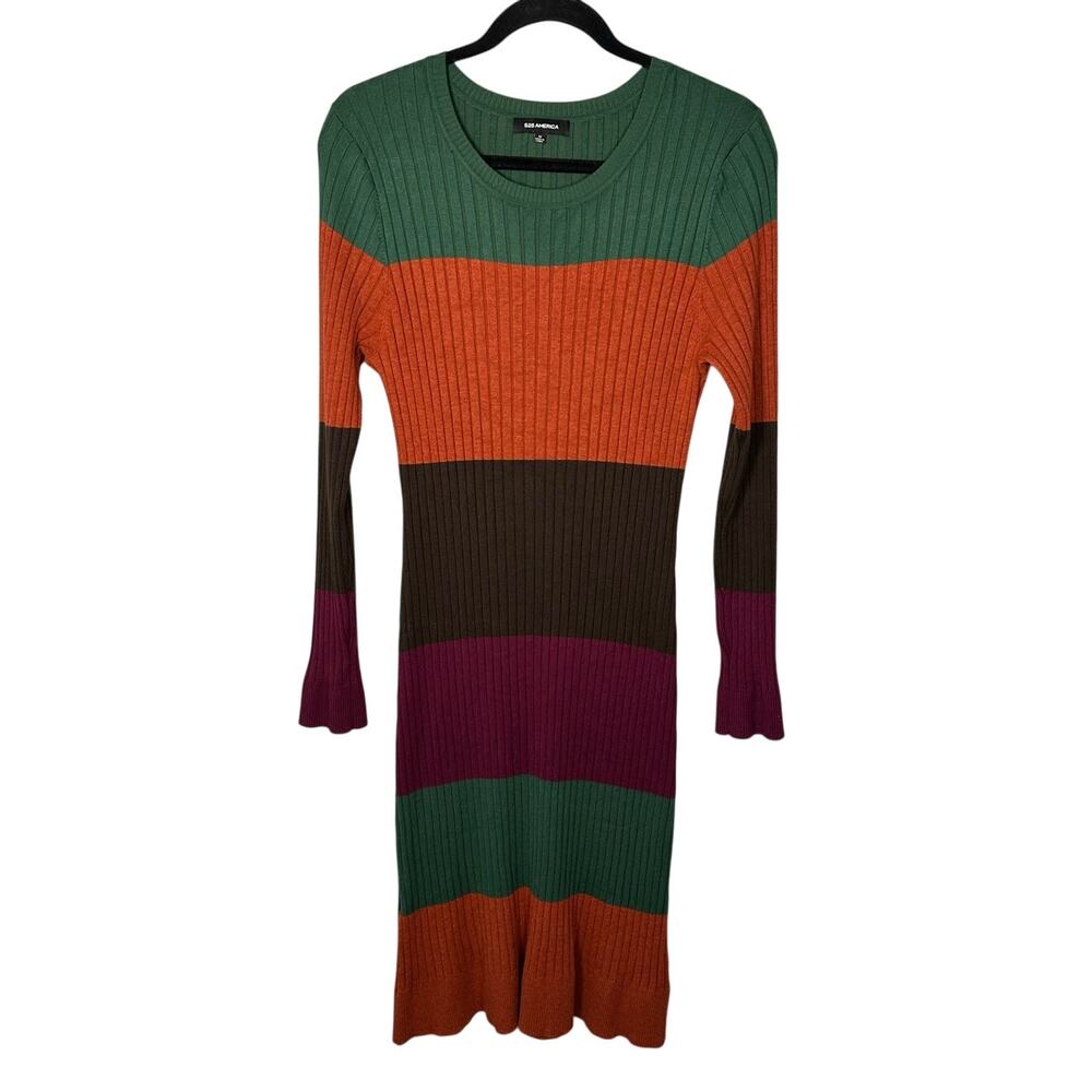 525 America Color Block Long Sleeve Dress Women's Medium